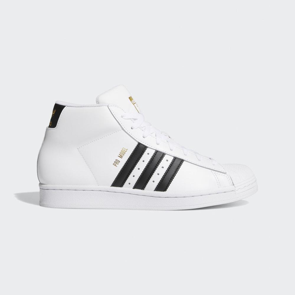 Adidas Men's Pro Model Shell Toe Originals Shoes White/Black/Gold Ireland FV5722